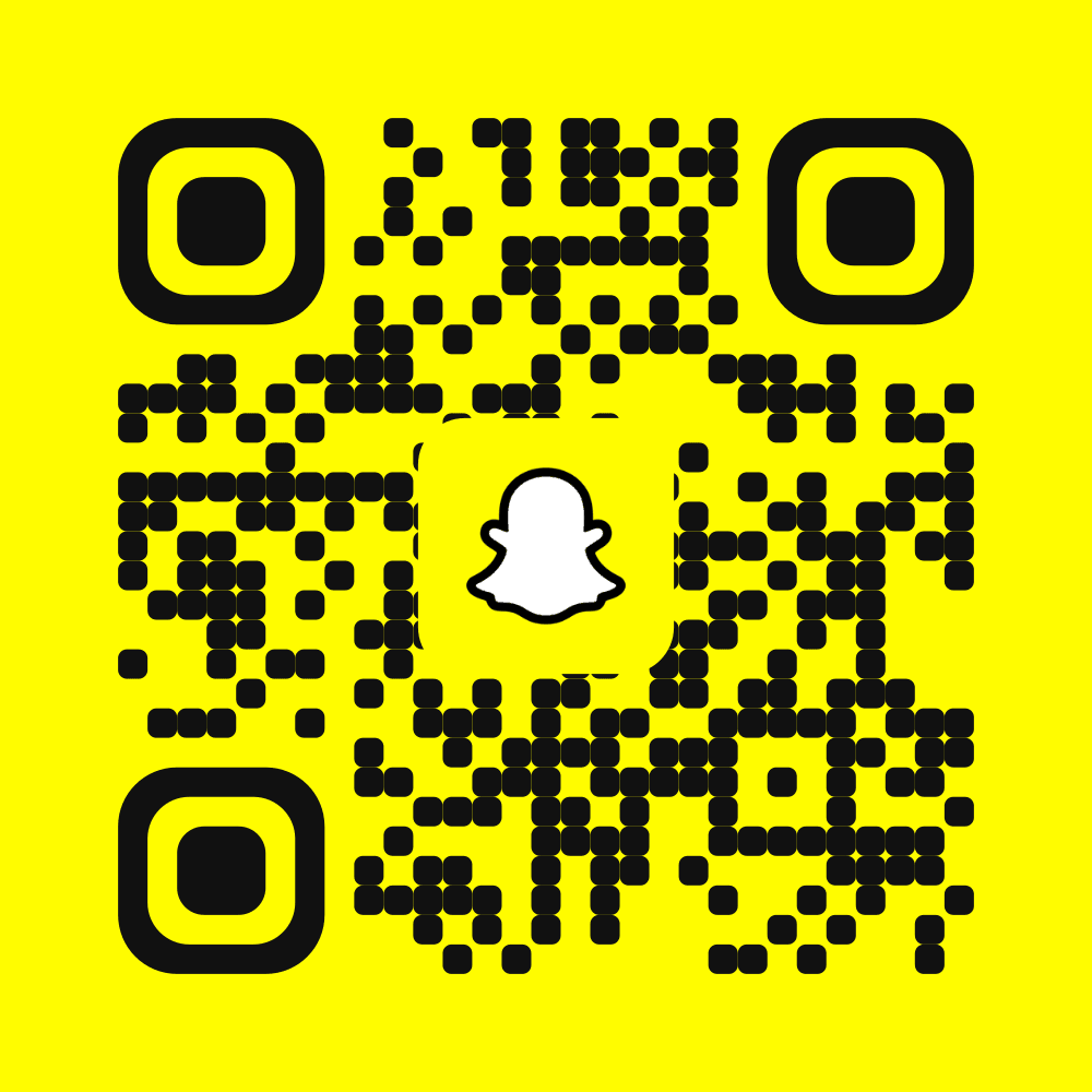 Snapchat QR code with the Snapchat ghost logo on the brand yellow background